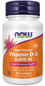 NOW Witamina D3 5000 240sofgel
