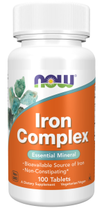 Żelazo Iron Complex 100tab. NOW