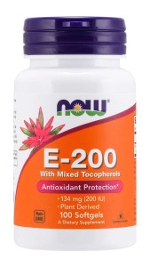 NOW Witamina E-200 Mix Tocopherols 100kaps.