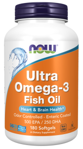 NOW FOODS Ultra Omega-3 fish gelatin 180kaps.