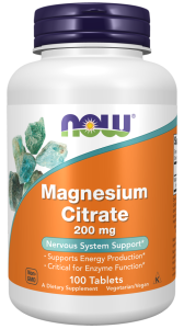 NOW  FOODS Magnez Cytrynian 200mg. 100tab.