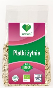 BeOrganic Płatki żytnie 300g eko